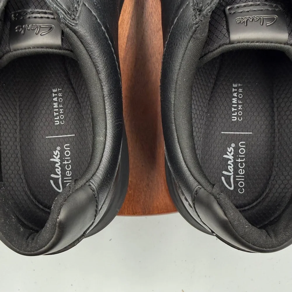 Clarks Craftwell Leather Sneakers‎ Black Mens 12 Wide Lace Oxfords 261847028110